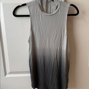 High neck gray ombré tank top